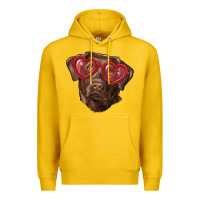 Lemon labrador retriever with love glass Premium Hoodie - RanaPortraitStore