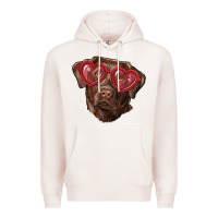 Pale Pink labrador retriever with love glass Premium Hoodie - RanaPortraitStore