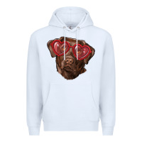 White labrador retriever with love glass Premium Hoodie - RanaPortraitStore
