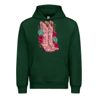 Forest Green floral cowgirl boots Urban Hoodie - texasbilliewilder