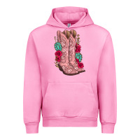 Fuchsia Pink floral cowgirl boots Urban Hoodie - texasbilliewilder