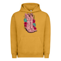 Pigment Peanut Butter floral cowgirl boots Urban Hoodie - texasbilliewilder