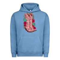 Pigment Pebble Blue floral cowgirl boots Urban Hoodie - texasbilliewilder