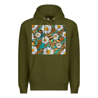 Army Green Leopard And Tiger Daisy Premium Hoodie - RanaPortraitStore