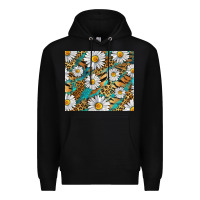 Black Leopard And Tiger Daisy Premium Hoodie - RanaPortraitStore