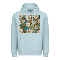 Blue Mist Leopard And Tiger Daisy Premium Hoodie - RanaPortraitStore
