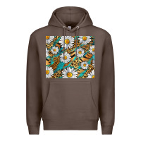 Coffee Leopard And Tiger Daisy Premium Hoodie - RanaPortraitStore