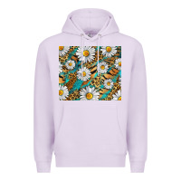 Lilac Leopard And Tiger Daisy Premium Hoodie - RanaPortraitStore