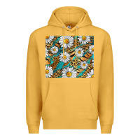 Mustard Leopard And Tiger Daisy Premium Hoodie - RanaPortraitStore