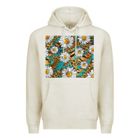 Oatmeal Heather Leopard And Tiger Daisy Premium Hoodie - RanaPortraitStore