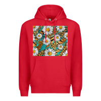 Red Leopard And Tiger Daisy Premium Hoodie - RanaPortraitStore