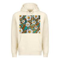 Sandshell Leopard And Tiger Daisy Premium Hoodie - RanaPortraitStore