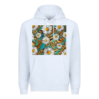 White Leopard And Tiger Daisy Premium Hoodie - RanaPortraitStore