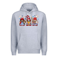 Heather Grey baseball gnome Premium Hoodie - texasbilliewilder