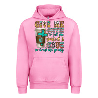 Fuchsia Pink give me coffee to get me started Urban Hoodie - texasbilliewilder