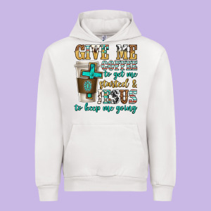 Give Me Coffee To Get Me Started Urban Hoodie Designed By Texasbilliewilder