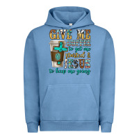 Pigment Pebble Blue give me coffee to get me started Urban Hoodie - texasbilliewilder