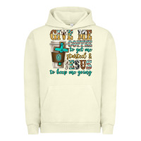 Pigment Pistachio give me coffee to get me started Urban Hoodie - texasbilliewilder
