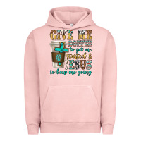 Pigment Salmon give me coffee to get me started Urban Hoodie - texasbilliewilder