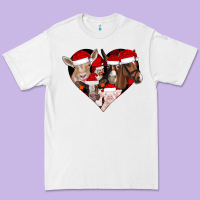 Farm Animals Christmas Premium Tee Designed By Cowhidedigitalart