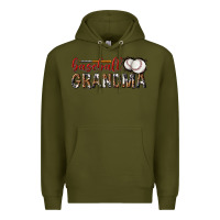 Army Green baseball grandma with leopard Premium Hoodie - texasbilliewilder