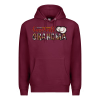 Burgundy baseball grandma with leopard Premium Hoodie - texasbilliewilder