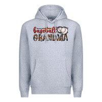 Heather Grey baseball grandma with leopard Premium Hoodie - texasbilliewilder