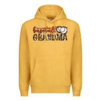 Mustard baseball grandma with leopard Premium Hoodie - texasbilliewilder