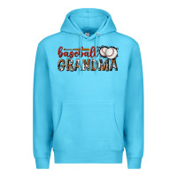 Ocean Blue baseball grandma with leopard Premium Hoodie - texasbilliewilder