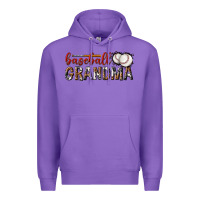 Purple baseball grandma with leopard Premium Hoodie - texasbilliewilder