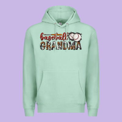Baseball Grandma With Leopard Premium Hoodie Designed By Texasbilliewilder