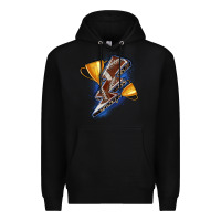 Black football lightning bolt Premium Hoodie - Zillion Design Studio