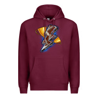 Burgundy football lightning bolt Premium Hoodie - Zillion Design Studio