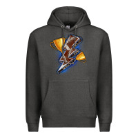 Charcoal Heather football lightning bolt Premium Hoodie - Zillion Design Studio