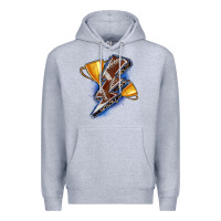 Heather Grey football lightning bolt Premium Hoodie - Zillion Design Studio