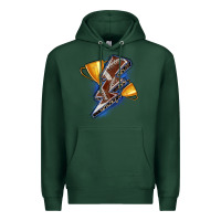 Sports Green football lightning bolt Premium Hoodie - Zillion Design Studio