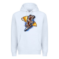 White football lightning bolt Premium Hoodie - Zillion Design Studio