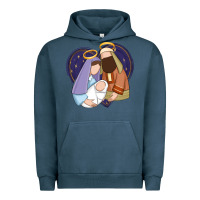 Pigment Midnight Navy holy night jesus birth Urban Hoodie - Zillion Design Studio