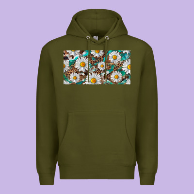 Leopard Daisy Premium Hoodie Designed By Ranaportraitstore