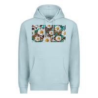 Blue Mist leopard daisy Premium Hoodie - RanaPortraitStore