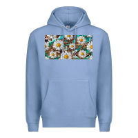 Colony Blue leopard daisy Premium Hoodie - RanaPortraitStore