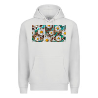 Dove Grey leopard daisy Premium Hoodie - RanaPortraitStore