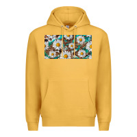 Mustard leopard daisy Premium Hoodie - RanaPortraitStore
