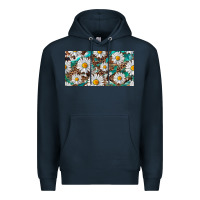 Navy leopard daisy Premium Hoodie - RanaPortraitStore