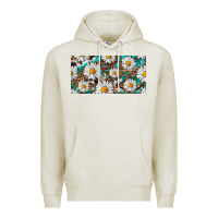 Oatmeal Heather leopard daisy Premium Hoodie - RanaPortraitStore