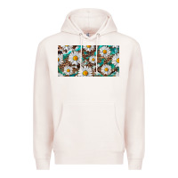 Pale Pink leopard daisy Premium Hoodie - RanaPortraitStore