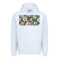 White leopard daisy Premium Hoodie - RanaPortraitStore