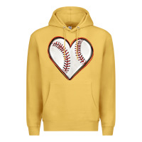 Antique Gold baseball heart Premium Hoodie - texasbilliewilder