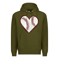 Army Green baseball heart Premium Hoodie - texasbilliewilder