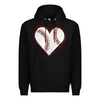 Black baseball heart Premium Hoodie - texasbilliewilder
